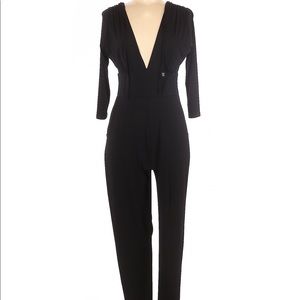 3/4 sleeve black jumpsuit